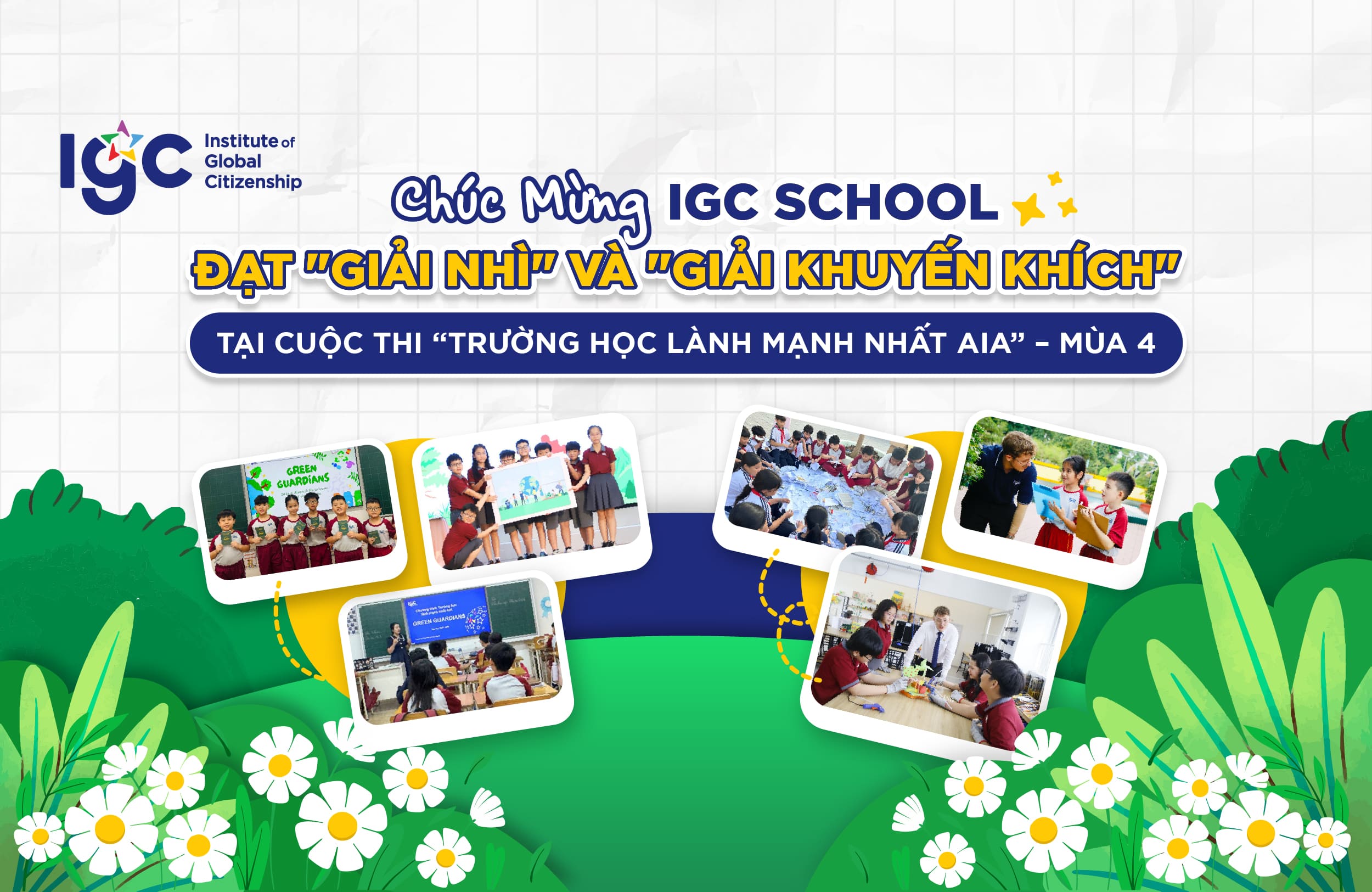 Chúc mừng IGC School đạt "giải nhì" và "giải khuyến khích" tại cuộc thi "trường học lành mạnh nhất AIA" - mùa 4